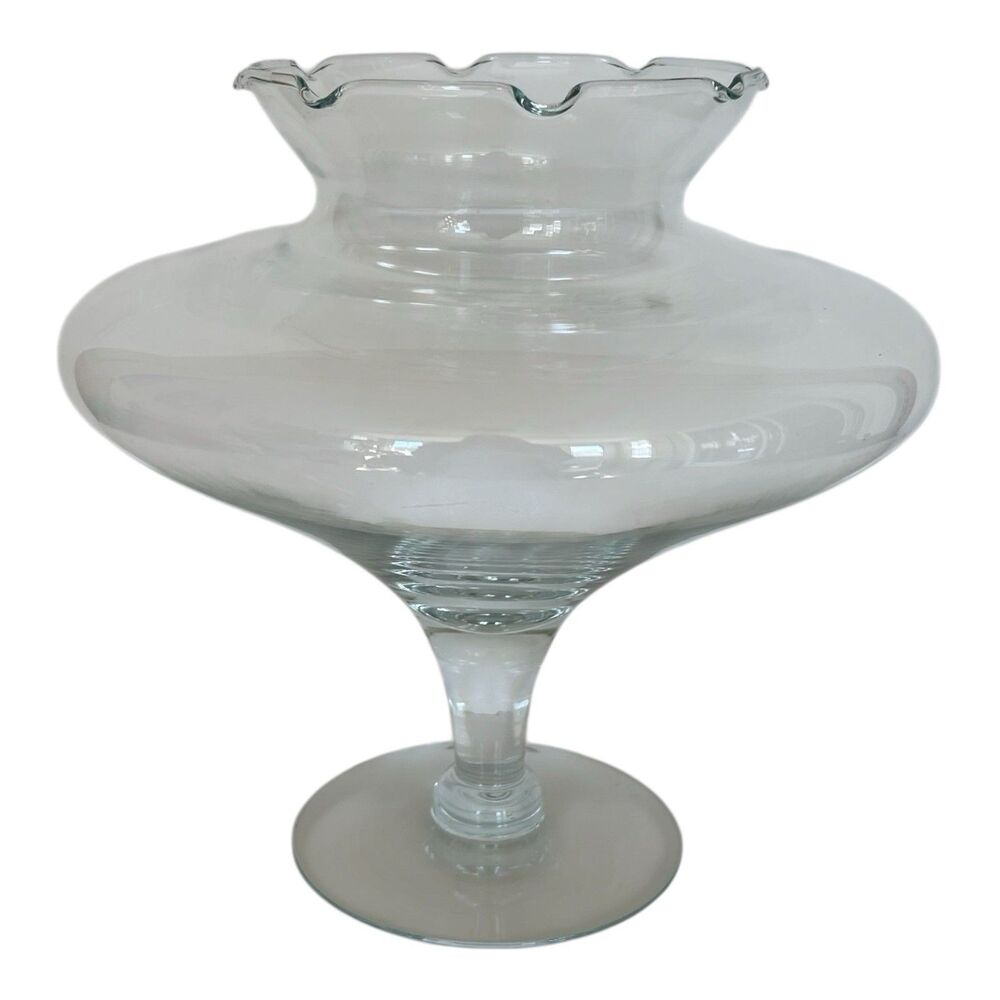 Vintage Princess House Heritage Crystal 9.5”Fluted Footed Bowl Vase #852